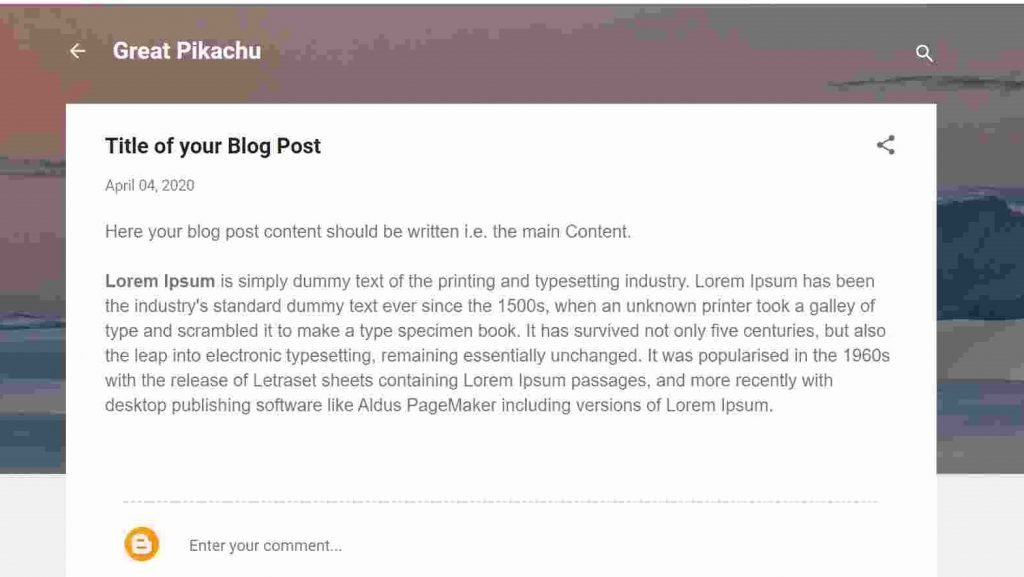 Blogger First Blog Post