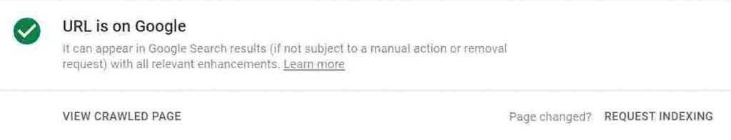 GSC showing URL on google