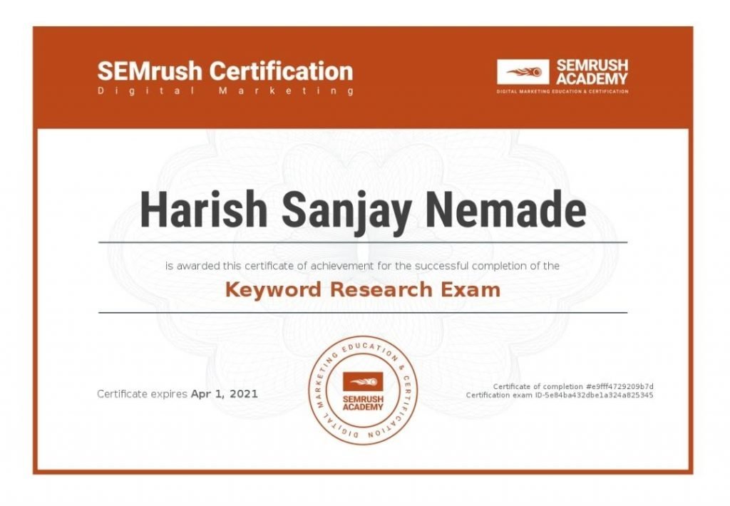 Keyword Research Exam