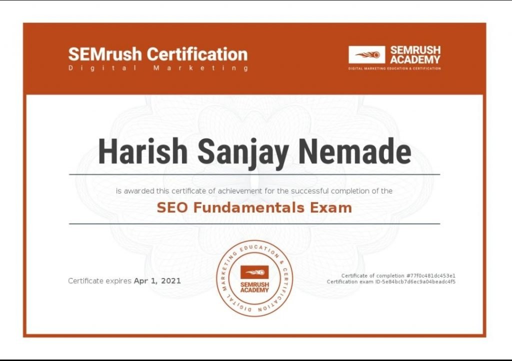 SEO Fundamentals Exam